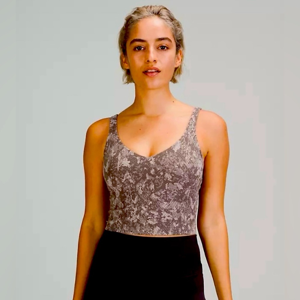 Lululemon 🍋 Align Crop Tank Top, hideaway camo lunar rock multi colour, Size 4